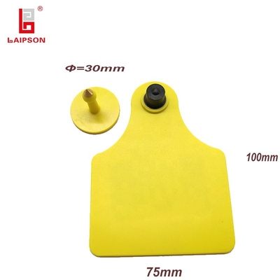 TPU UHF RFID Livestock Ear Tag Tamperproof 890-960Mhz For Cattle Cow Bull Sheep