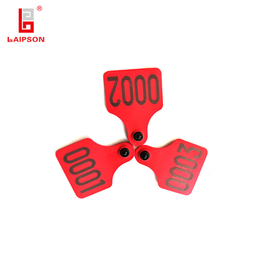 890-960Mhz Tamperproof UHF RFID Livestock Ear Tag For Cattle Bull Sheep