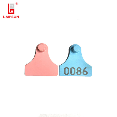 TPU 59mm High Security ISO9001 Visual Tamperproof Sheep Goat Ear Tag With Printing Numbers For Livestock