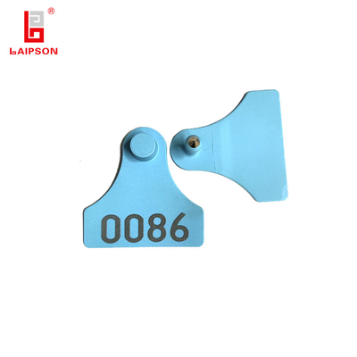 TPU 59mm High Security ISO9001 Visual Tamperproof Sheep Goat Ear Tag With Printing Numbers For Livestock