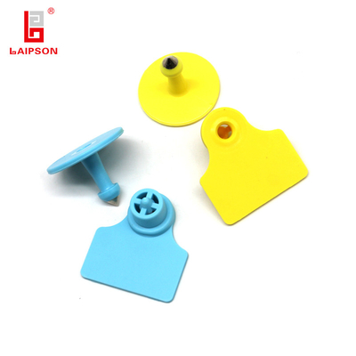 34mm TPU Veterinary Visual Two Pieces Identification Ear Tag For Pig Sheep Farm