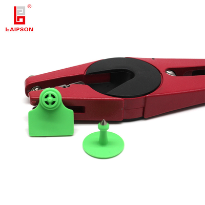 34mm TPU Veterinary Visual Two Pieces Identification Ear Tag For Pig Sheep Farm