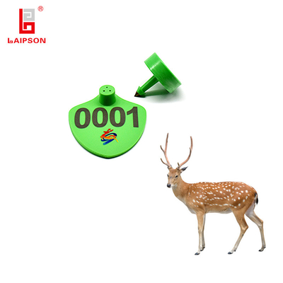 890Mhz Laipson New Good Quality UHF RFID Animal Ear Tag For Deer Swine Goat Tracking