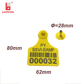 Tpu Material Cattle Ear Tags 80*62mm Tamperproof Ear Tag Yellow Color